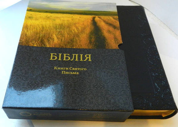 Подарункова Біблія, Книги Святого Письма, у картонному футлярі 17,5х24,5 см, чорна, з тисненням, фото 2