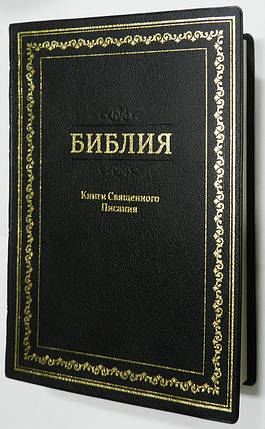 Біблія, 16х23 см, чорна з рамкою в м'якому палітурці, фото 2