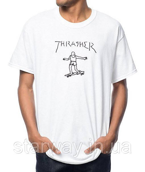 Cтильна біла футболка thrasher gonz