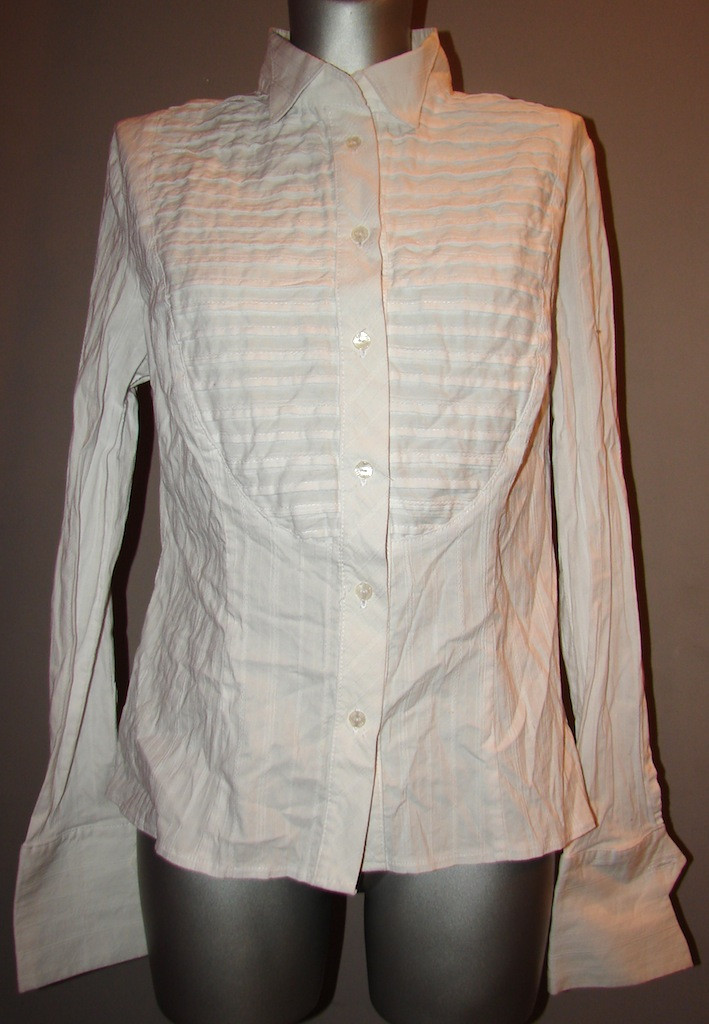 Блузка жіноча біла з декоративною пілочкою Р06