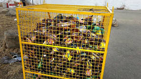 Сітчасті контейнери для збору пет-пляшок, контейнери для збору пластику