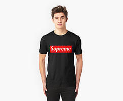 Чорна футболка supreme | топ