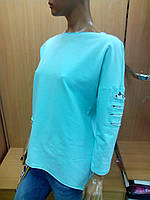 Модна туніка жіноча з довгим рукавом, колір м'яти. розмір M (46)