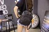 Рюкзак жіночий з кишенями і пензликом (чорний), фото 10