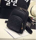 Рюкзак жіночий з кишенями і пензликом (чорний), фото 2