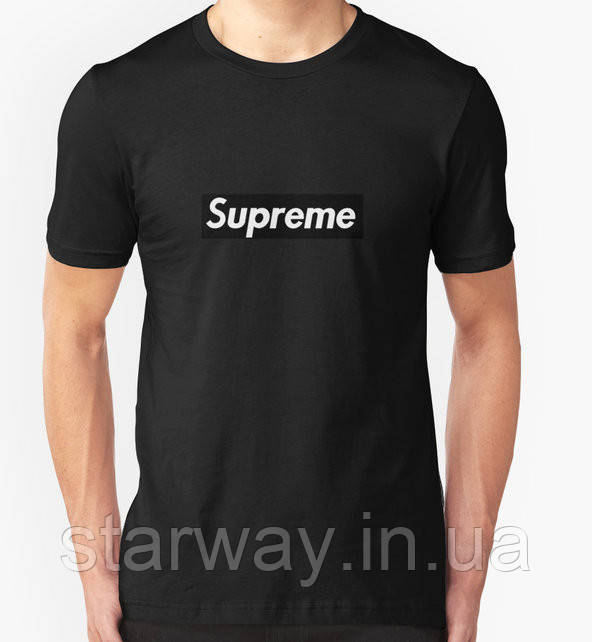 Чорна футболка supreme | black