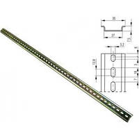 DIN-рейка 35*7,5мм, перфорированная, толщина 1мм, длинна 1м