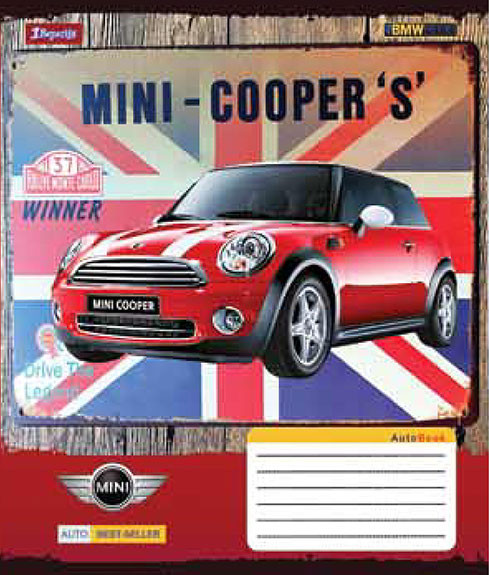 Зошит шкільний 24 аркуші в лінійку Зшитий Україні Mini Cooper 794313