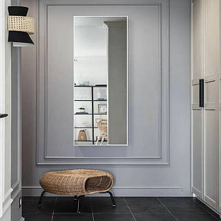 Зеркало в раме белого цвета 1200х600, Белый remont market