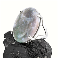 Агат моховий, срібло 925, кільце, 107КА