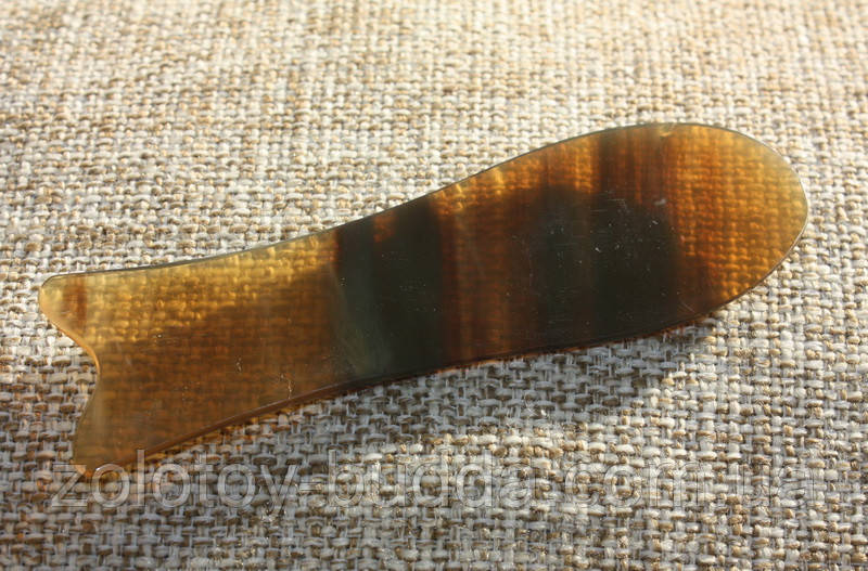 Скребок Гуаша кістка-ріг буйвола рибка світла, фото 1