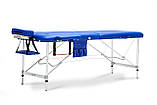 Масажний стіл BodyFit XL 2 сегментний, алюмінієвий, синій, фото 3