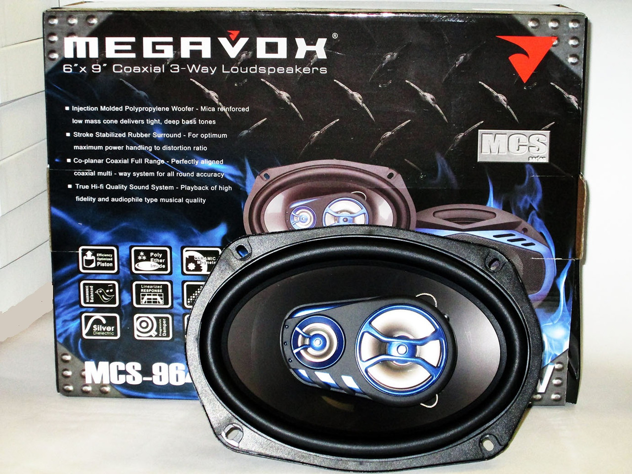 Колонки MEGAVOX MCS-9643SR 6х9 овали (500W) 3х смугові