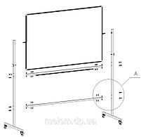 Магнітно крейдяна дошка поворотна двостороння на колесах 100х200 UkrBoards Двостороння дошка, фото 5