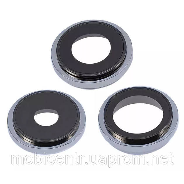 Скло камери iPhone 15 Pro Max з рамкою blue titanium (комплект 3шт), фото 1