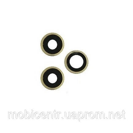 Скло камери iPhone 11 Pro/ iPhone 11 Pro Max з рамкою gold (комплект 3шт), фото 1