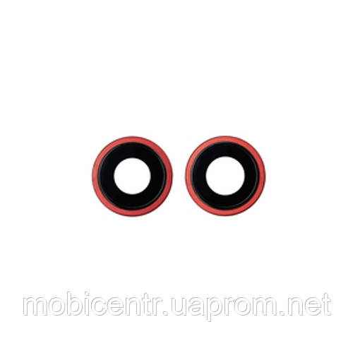 Скло камери iPhone 14/ iPhone 14 Plus з рамкою red (комплект 2шт), фото 1