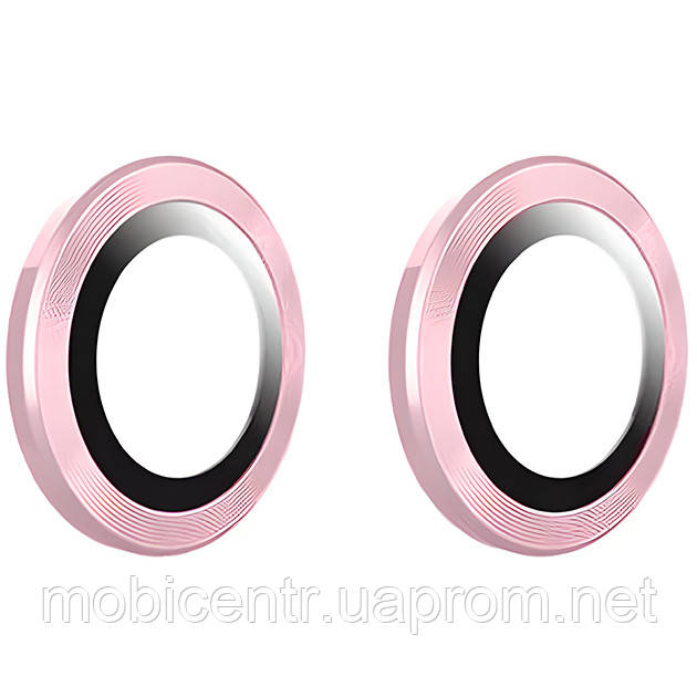 Скло камери iPhone 15/ iPhone 15 Plus з рамкой pink (комплект 2шт), фото 1