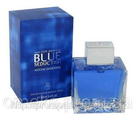 Мужская туалетная вода Antonio Banderas Seduction Blue for men (аромат фруктовый, древесный) AAT - фото 2 - id-p503642633