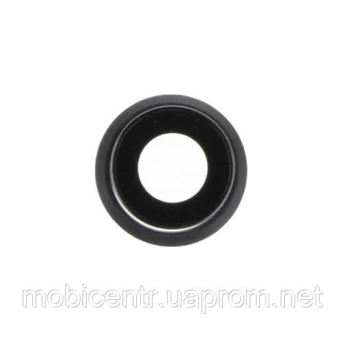 Скло камери iPhone 8/ iPhone SE 2020/ iPhone SE 2022 з рамкою space gray, фото 1