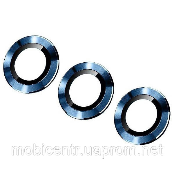 Скло камери iPhone 12 Pro Max з рамкою pacific blue (комплект 3шт), фото 1