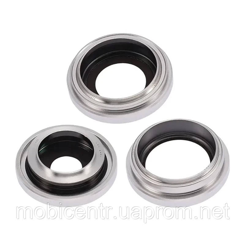 Скло камери iPhone 14 Pro/ iPhone 14 Pro Max з рамкою silver (комплект 3шт), фото 1