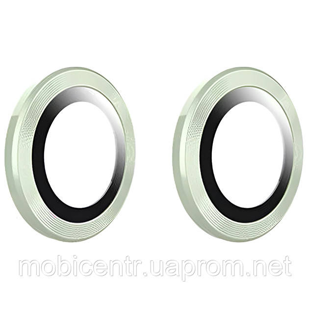 Скло камери iPhone 15/ iPhone 15 Plus з рамкой green (комплект 2шт), фото 1