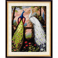 Картина из мозаики Dream Art Дружба павлинов (полная зашивка, квадратные камни) (DA-30073) 37,5 х 52 см (Без