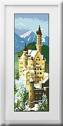 Картина из страз Dream Art Замок Нойшванштайн (полная зашивка, квадратные камни) (DA-30128) 15 х 42 см (Без