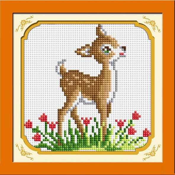 Картина зі страз Dream Art Оленя (повна зашивання, квадратні камені) (DA-30189) 15 х 15 см (Без підрамника), фото 1