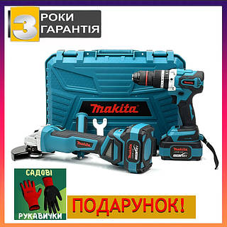 Набор Makita 2в1 Бесщеточные (48V 6.0A) Шуруповерт Ударный DTW488 патрон 13мм Болгарка Макита DGA506ZPRO