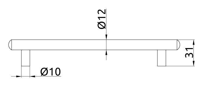 Ручка рейлинговая GIFF RE1008/160 L=220 RS матовый хром - фото 3 - id-p503732809