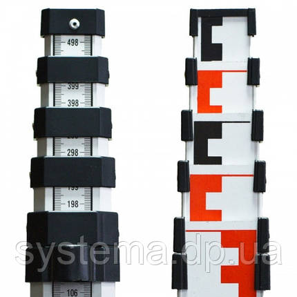 Рейка геодезична, алюмінієва Nivel System TS-50, 1,23-5,0 м, 1,0 кг, фото 2