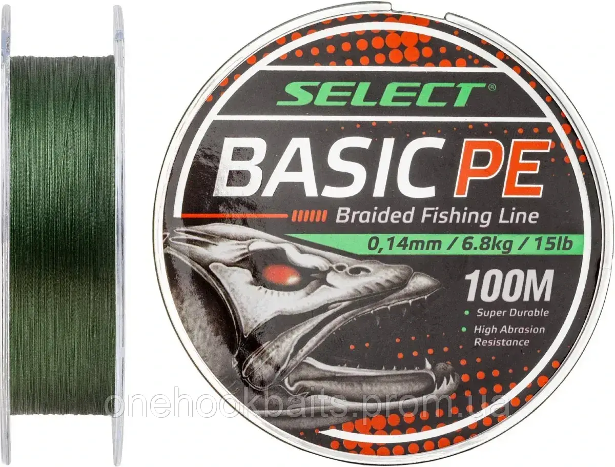 Шнур Select Basic PE 100m (темн-зел.) 0.12mm 12LB/5.6kg