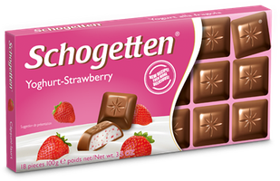 Шоколад Schogetten Yoghurt Strawberry (Шогеттен йогурт клубника), 100 гр