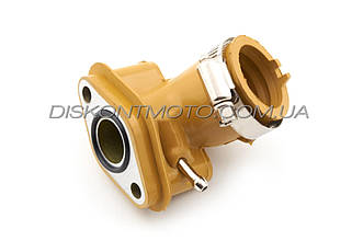 Патрубок карбюратора (колектор) 4T GY6 50 (силіконовий, жовтий) 139QMB NJK