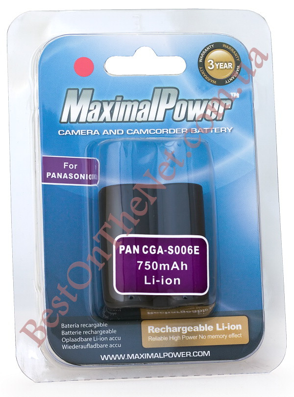 Аналог Panasonic CGA-S006/S006E (MaximalPower 750mAh). Аккумулятор для Panasonic DMC- - фото 3 - id-p493806200