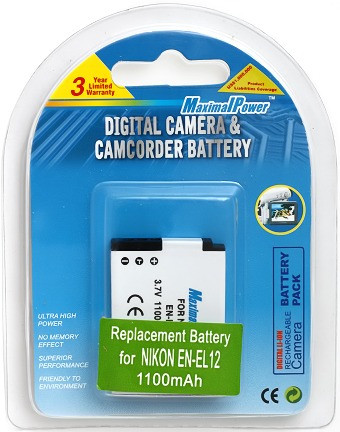 Аналог Nikon En-El12 (MaximalPower 1100mAh). Акумулятор для Nikon Coolpix S610-S640, S710, S800c, - фото 3 - id-p493806233