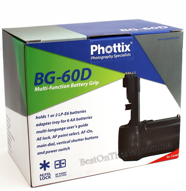 Аналог Canon BG-E9 (Phottix BG-60D). Батарейна ручка для Canon EOS 60D [Phottix] - фото 4 - id-p493806533