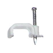 Кліпса (скоба) 8*4 мм. плоска,біла/100шт., фото 1