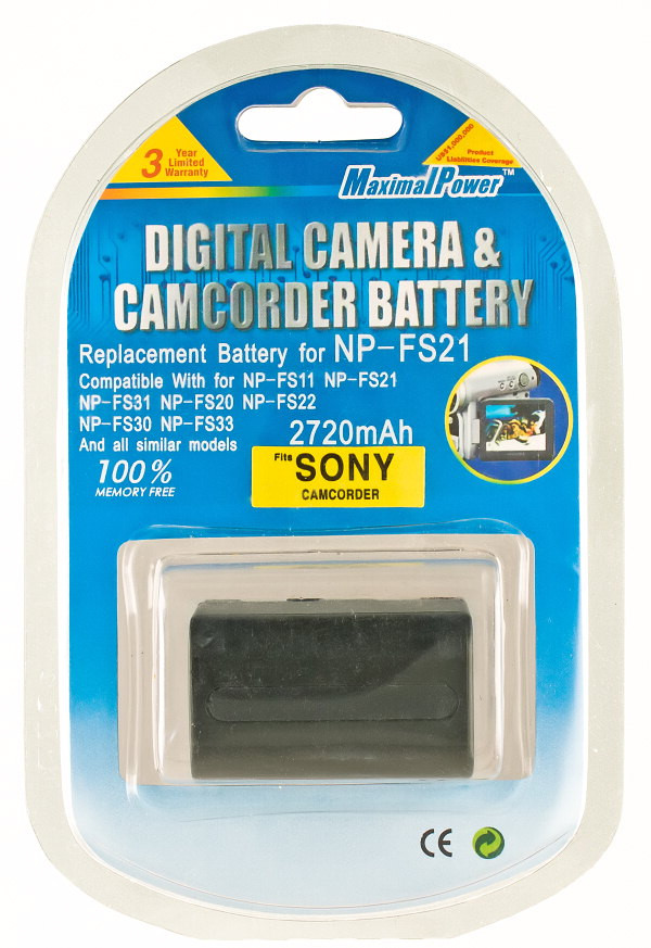 Аналог Sony NP-FS21 (MaximalPower 2720mAh). Аккумулятор для Sony DCR-PC1-5, DSC-P20-50, DSC-F55, DSC-F505 и - фото 3 - id-p493806306