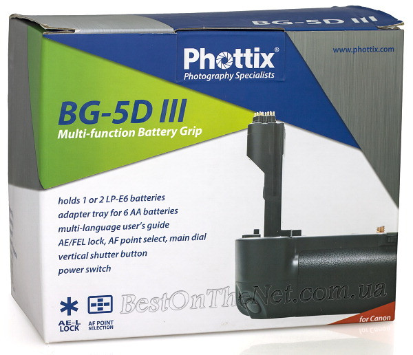 Аналог Canon BG-E11 (Phottix BG-5D MKIII Premium). Батарейная ручка для Canon EOS 5D Mark III - фото 4 - id-p493806335