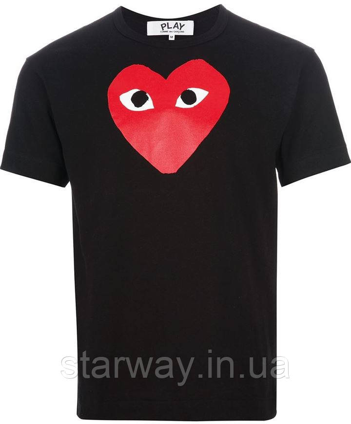Чорна футболка | comme des garcons logo