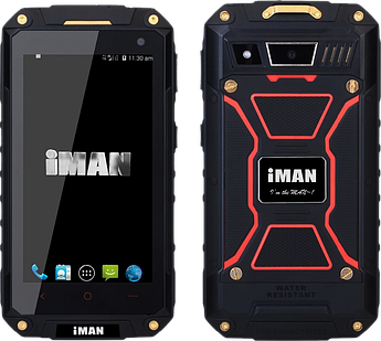 IMAN i6800, IP68, 1/8 GB, 3000 мА·год, 4 ядра, 8 Mpx, 3G, GPS, Android 4.4, дисплей 4.7" Чорний