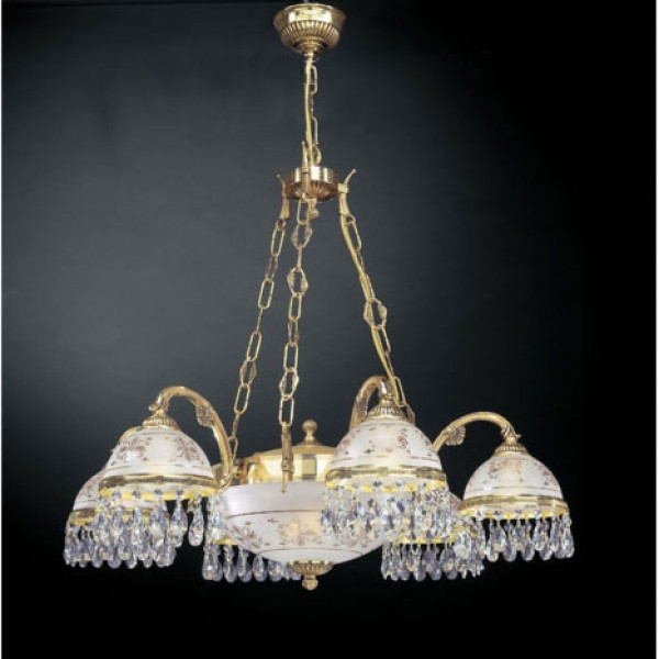 Люстра RECCAGNI ANGELO L 6100/6+2 золото/serigrafia/transp