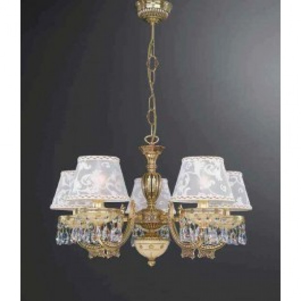 Люстра RECCAGNI ANGELO L 7133/5 oro fr./crema ricamo/trasp.
