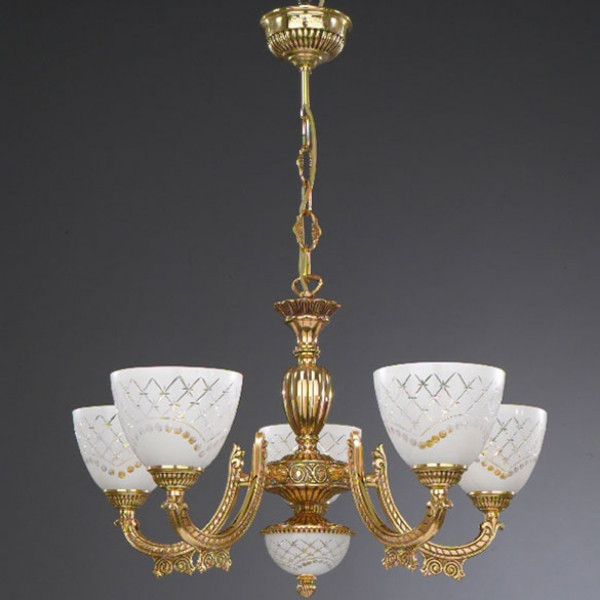 Люстра RECCAGNI ANGELO L 7152/5 oro fr./bianco impero