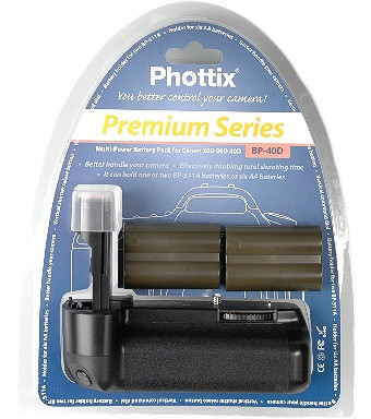Аналог Canon BG-E2 + (Phottix BP-40D Premium) + 2x BP-511a. Батарейная ручка для Canon EOS 20D/30D/40D/50D - фото 4 - id-p504150309