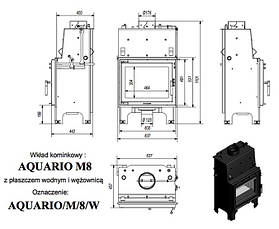 Каминна топка з водяним контуром KRATKI AQUARIO M8 + змійовик, фото 2