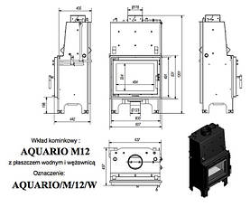 Каминна топка з водяним контуром KRATKI AQUARIO M12 + змійовик, фото 4